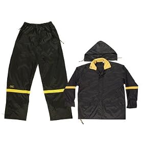 Custom Leathercraft R103M 3pc Nylon Rain Suit, Black Nylon PVC Backing, Medium by Custom Leather Craft