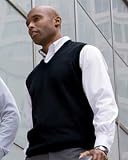 Devon & Jones Blue Sleeveless V Neck Vest. D477