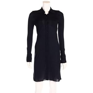 BCBGMAXAZRIA Ladies Black Button Down Shirt Dress Cover-Up