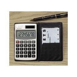 15910 Portable Pocket/Handheld Battery/Solar Calculator, 8 Digit Display (UNV15910)