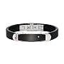 Mens Stainless Steel, Diamond and Rubber Bracelet By ROSSO