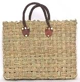 Moroccan Straw Summer Beach / Shopper / Tote Bag 11 X 8 X 12.5