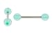 14g Stainless Steel Barbell - Clear with Cyan Star - 6mm Ball - 5/16" (Sold as a Pair)