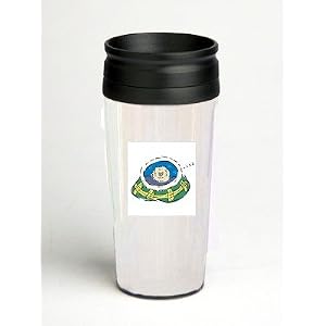 16 oz. Double Wall Insulated Tumbler with dog on a blanket - Paper Insert by SHOPZEUS