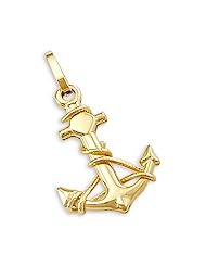 14k Yellow Gold Anchor Sailor Nautical Charm Pendant