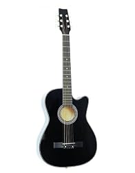 CSG-10 Beginner Acoustic Guitar, Black Cutaway, Free Shipping