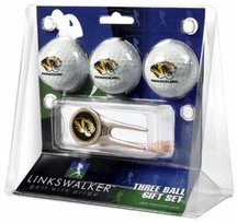 Missouri Tigers 3 Golf Ball Gift Pack With Cap Tool