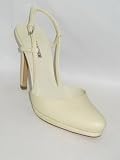 JIL SANDER Slingback Pump Platform Shoes in Cream