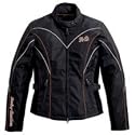 Harley Davidson Women's Jettison Jacket. Waterproof woven polyester and nylon. Embroidered Harley-Davidson® graphics down right sleeve, on left chest, and on back. 98515-08VW-Regular; 98515-VT-Tall.