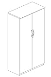 68 Inch Wall Cabinet with Wood Doors in Mahogany - Mayline Office Furniture - VCWMAH