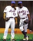Mets, New York (Pedro Martinez, Johan Santana) Autographed/Hand Signed 8x10 Photo By Pedro Martinez