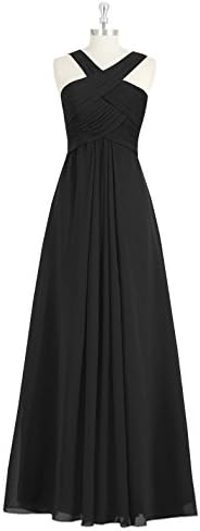 Emyrin Chic Floor-length A-line/Princess V Neckline Black Bridesmaid Dresses