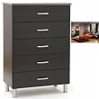 South Shore Furniture, Cosmos Collection, 5 Drawer Chest, Black Onyx and Charcoal