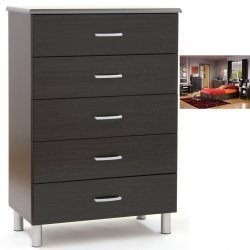 South Shore Furniture, Cosmos Collection, 5 Drawer Chest, Black Onyx and Charcoal