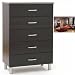South Shore Furniture, Cosmos Collection, 5 Drawer Chest, Black Onyx and Charcoal