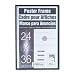 Flat Face Wood Poster Frame, Plexiglas Window, Black Laminate Outer Edge, 24x36