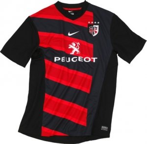 Toulouse Home 2011/12 Replica S/S Rugby Shirt Black/Red - size L