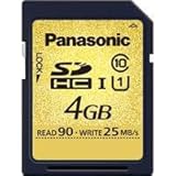 Panasonic UHS-1 Class 10 4GB SDHC Memory Card, 90MB/s Transfer Speed