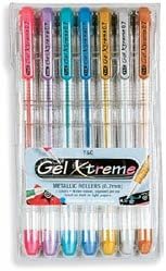 Gel Xtreme Metallic Pens .7mm 7/Pkg Blue/Green/Gold/Pink/Silver/Purple/Bronz