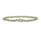 2 Ct Natural Champagne Diamond Fashion Tennis Bracelet In Yellow Gold