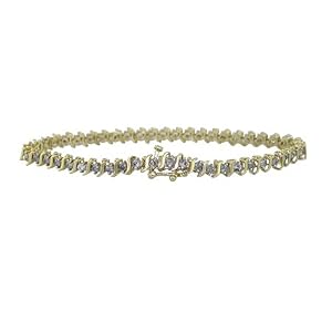 2 Ct Natural Champagne Diamond Fashion Tennis Bracelet In Yellow Gold by