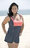 Record Breaker One Piece Plus Size Zip Up Swimdress Swimsuit by Delta Burke® - Women