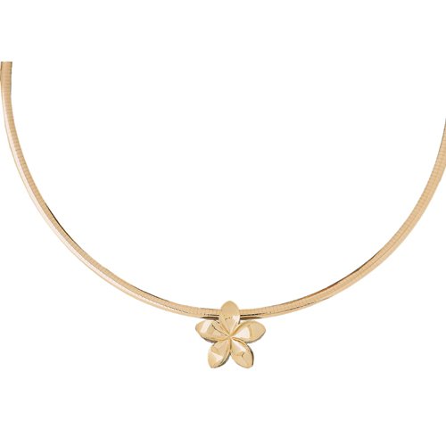 14kt Gold Two Tone Reversible Plumeria Pendant