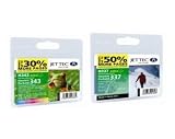 2 Cartouches d'encre Compatibles pour Imprimante HP Photosmart C4100 , Noir et Tri-Couleur