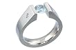 Geheimnis Blue Topaz and Diamond Titanium Tension Set Ring