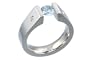 Geheimnis Blue Topaz and Diamond Titanium Tension Set Ring