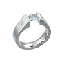Geheimnis Blue Topaz and Diamond Titanium Tension Set Ring