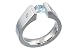 Jewelry : Geheimnis Blue Topaz and Diamond Titanium Tension Set Ring