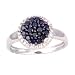 14K Black & White Diamond Cluster Ring
