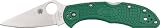 Spyderco Delica4 Lightweight FRN Flat Ground PlainEdge Knife (Green)