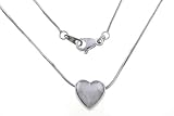 Platinum Heart Slide with Snake Chain