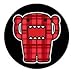 Domo-Kun Red Plaid Checkered Button DB4283 : image