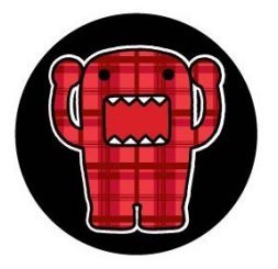 Domo-Kun Red Plaid Checkered Button DB4283