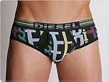Diesel Cotton Stretch Brief Black Print