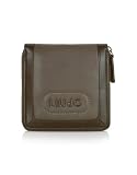 Liu Jo Signature Square Zip Around Leather Wallet Truffle