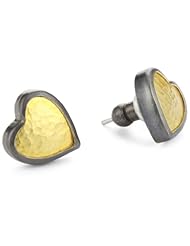 GURHAN "Amulet" Silver and High Karat Gold Heart Post Earrings