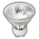 50 WATTS GU10 BASE MR16 HALOGEN LIGHT BULB FLOOD EXN WITH LENS COVER LONG LIFE 6,000 HOURS 120 VOLTS 36 DEGREE BEAM SPREAD SUPRA LIFE BULB