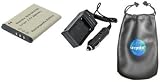 Best Price Digital Replacement Battery PLUS Mini Battery Travel Charger for Specific Digital Camera and Camcorder Models / Compatible with SAMSUNG SLB-0837(B), SLB-0837B, Digimax L70, Digimax L70B, L201, L301, L83T, NV10, NV15, NV20, NV8, VLUU NV10 Charges with Intelligent Charge Technology - Includes Car Adapter and Leatherette Camera / Lens Accessories Pouch