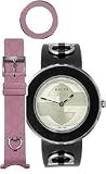 Gucci Leather U-Play Black Strap Silver Dial Women's watch #YA129402