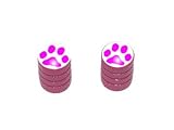 Paw Print Pink - Motorcycle Bike Bicycle - Tire Rim Schrader Valve Stem Caps - Pink