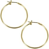 Solid 14KT Yellow Gold Hoop Earrings - .75 Diameter