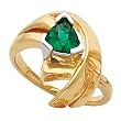 14K Two-Tone Gold Tsavorite Ring