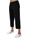 Danskin Women's Cotton Stretch Drawcord Crop Pant,Black,X-Small