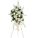 Sympathy | Flowers | Carnations and Gladioli | White Promises Spray by Teleflora