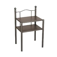 Nachttisch Diana Schwarz - Gestell Metall - Farbe Schwarz