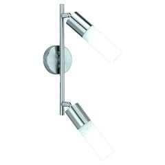 Trio-Leuchten 871710207 Energiespar-Balken inkl: 2xE14 9W 2U ESL L: 28cm H�he: 14cm Nickel mit GL: opal matt wei�